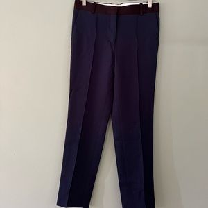 Brand New Celine Wool Tailored Brown Side Stripes Navy Trousers